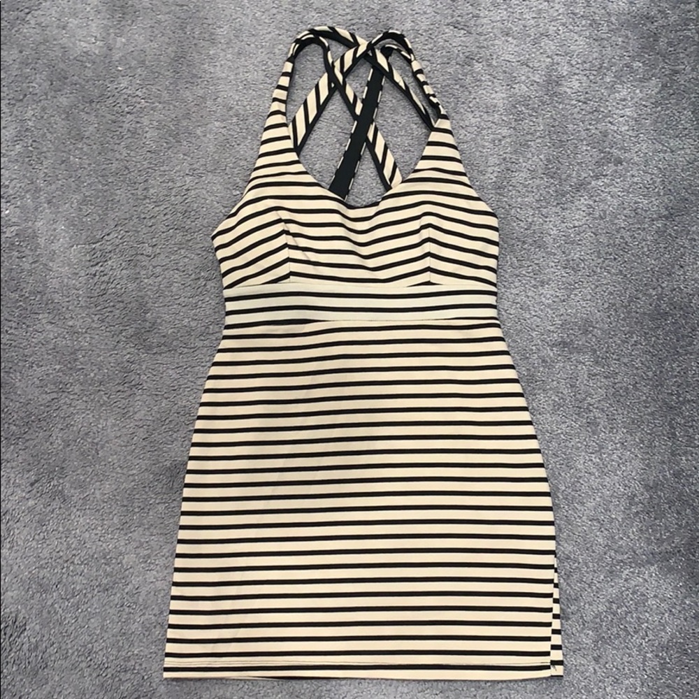 Beige/black striped dress!